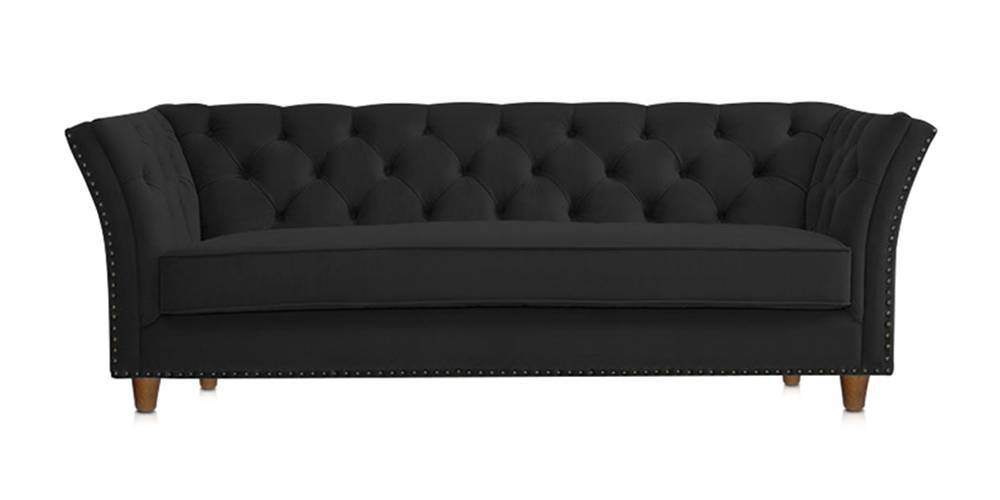 Gilmore Fabric Sofa - Black (Black, 3-seater Custom Set - Sofas, None Standard Set - Sofas, Fabric Sofa Material, Regular Sofa Size, Regular Sofa Type) by Urban Ladder - - 