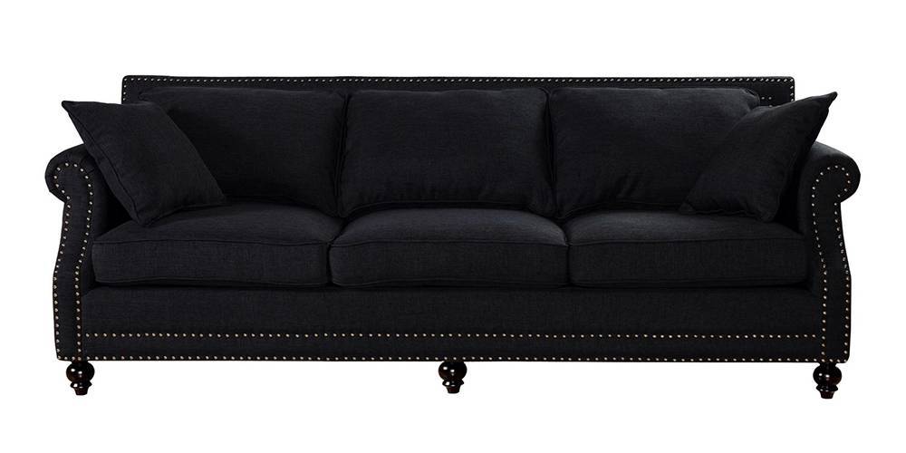 Havana Fabric Sofa(Black) (Black, 3-seater Custom Set - Sofas, None Standard Set - Sofas, Fabric Sofa Material, Regular Sofa Size, Regular Sofa Type) by Urban Ladder - - 