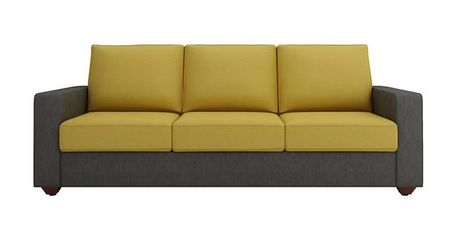Palma Fabric Sofa - Grey & Yellow (3-seater Custom Set - Sofas, None Standard Set - Sofas, Grey & Yellow, Fabric Sofa Material, Regular Sofa Size, Regular Sofa Type)