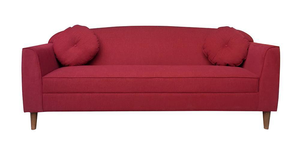 Rosari Fabric Sofa - Red (Red, 3-seater Custom Set - Sofas, None Standard Set - Sofas, Fabric Sofa Material, Regular Sofa Size, Regular Sofa Type) by Urban Ladder - - 