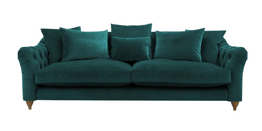 Seoul Fabric Sofa(Green) (Green, 3-seater Custom Set - Sofas, None Standard Set - Sofas, Fabric Sofa Material, Regular Sofa Size, Regular Sofa Type) by Urban Ladder - - 