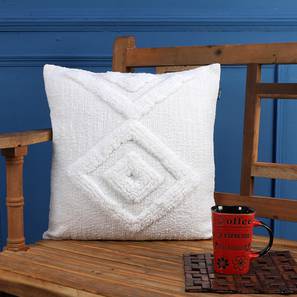 Cushion Cover Design Lance Cushion Cover (White, 41 x 41 cm  (16" X 16") Cushion Size)