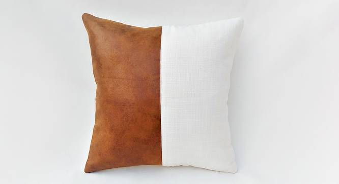 Ayonna Cushion Cover (30 x 30 cm  (12" X 12") Cushion Size, Brown & White) by Urban Ladder - Front View Design 1 - 415523