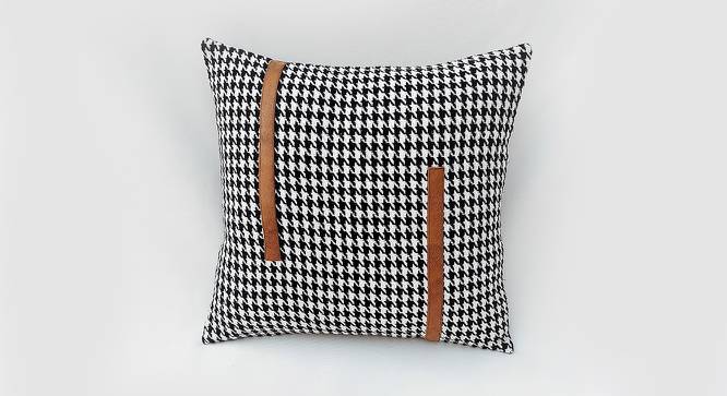Axton Cushion Cover (61 x 61 cm  (24" X 24") Cushion Size, Black & White) by Urban Ladder - Front View Design 1 - 415541