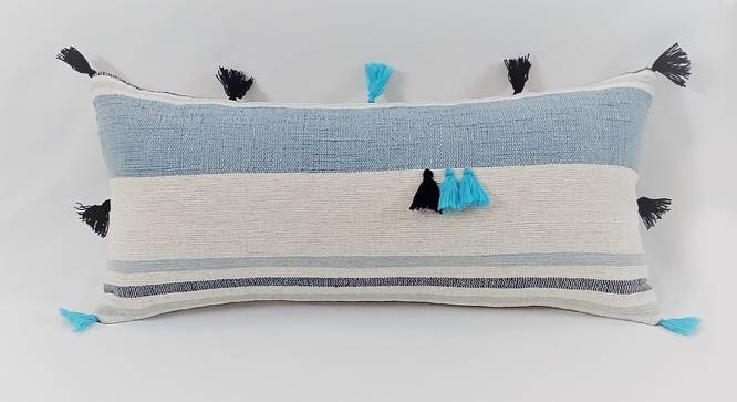 Dexter Cushion Cover (Blue, 35.5 x 35.5 cm  (14" X 14") Cushion Size) by Urban Ladder - Front View Design 1 - 416117