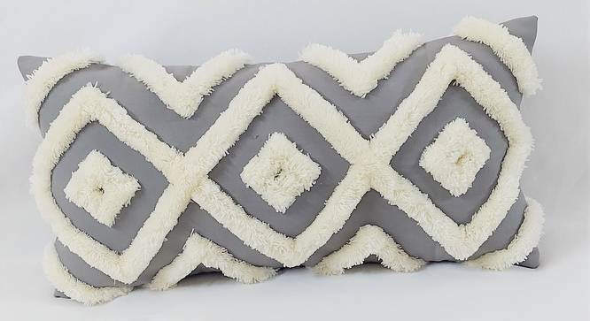 Laurelle Cushion Cover (Grey, 41 x 41 cm  (16" X 16") Cushion Size) by Urban Ladder - Front View Design 1 - 416818