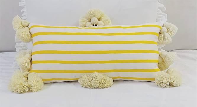 Kimberlin Cushion Cover (Yellow, 35.5 x 35.5 cm  (14" X 14") Cushion Size) by Urban Ladder - Cross View Design 1 - 416865