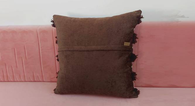 Mica Cushion Cover (Brown, 30 x 30 cm  (12" X 12") Cushion Size) by Urban Ladder - Cross View Design 1 - 417244