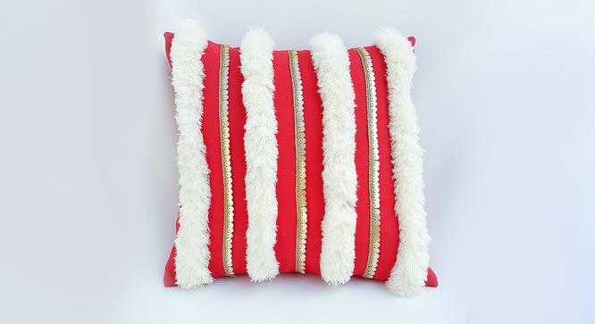Saul Cushion Cover (Red, 35.5 x 35.5 cm  (14" X 14") Cushion Size) by Urban Ladder - Front View Design 1 - 417443