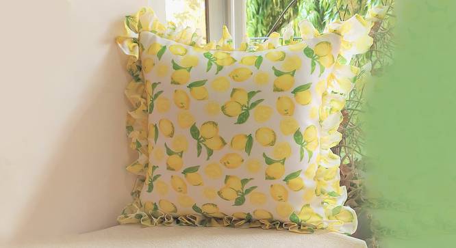 Rochelle Cushion Cover (Yellow, 30 x 30 cm  (12" X 12") Cushion Size) by Urban Ladder - Front View Design 1 - 417498
