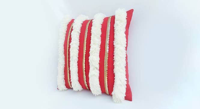 Saul Cushion Cover (Red, 35.5 x 35.5 cm  (14" X 14") Cushion Size) by Urban Ladder - Cross View Design 1 - 417570