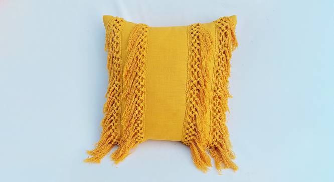 Valentina Cushion Cover (Mustard, 30 x 46 cm  (12" X 18") Cushion Size) by Urban Ladder - Front View Design 1 - 417877