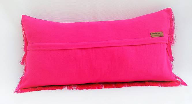 Yassine Cushion Cover (Pink, 41 x 41 cm  (16" X 16") Cushion Size) by Urban Ladder - Cross View Design 1 - 418081