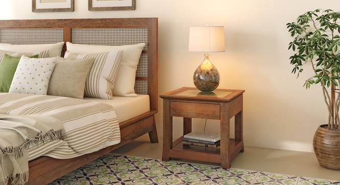 Fujiwara Bedside Table (Amber Walnut Finish) by Urban Ladder - Full View Design 1 - 418223