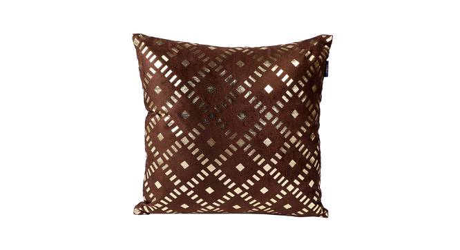 Lucrece Cushion Cover (Brown, 41 x 41 cm  (16" X 16") Cushion Size) by Urban Ladder - Front View Design 1 - 418840