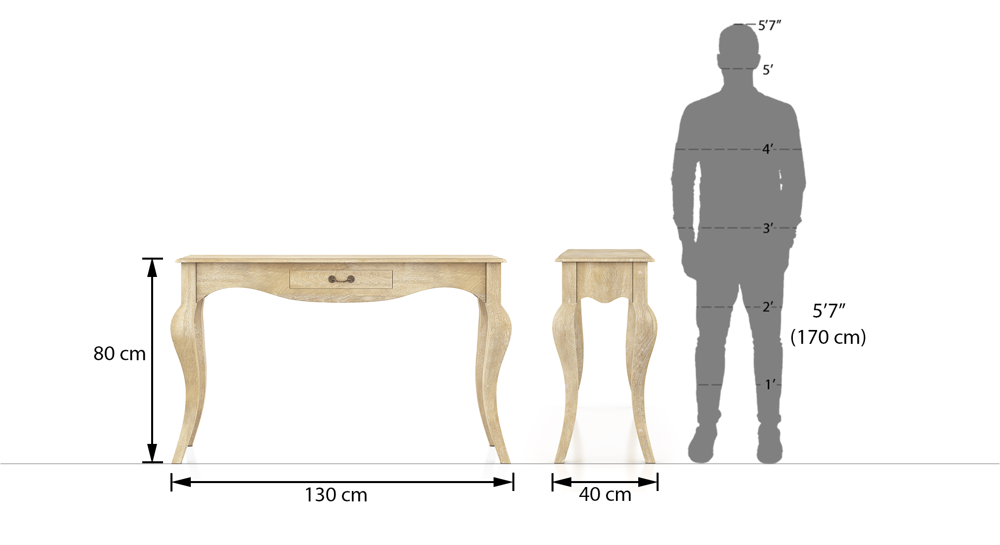 Helena console table natural 6