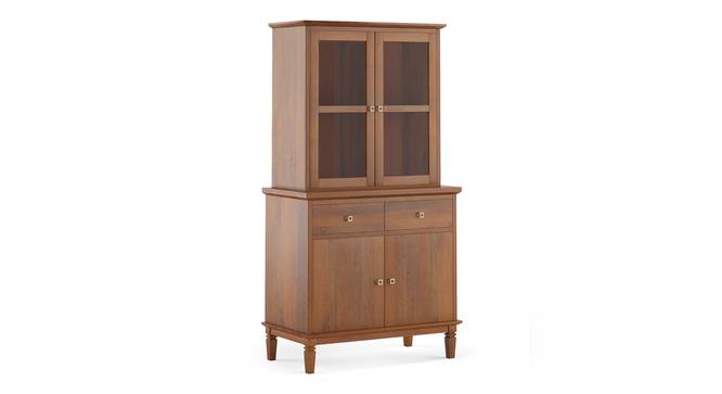 Malabar Tall Crockery Unit (Amber Walnut Finish) by Urban Ladder - - 