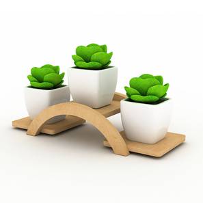 Lycka Design Beige Wood Planter