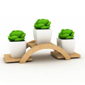 Lycka Design Beige Wood Planter