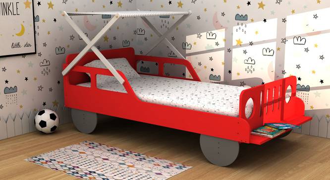 Stewie Bed (Red, Matte Finish) by Urban Ladder - Front View Design 1 - 419954