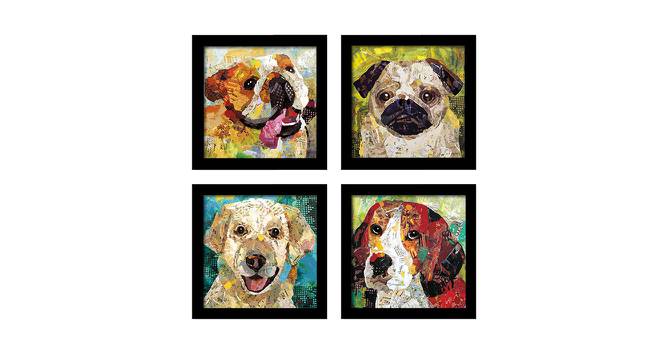 Clementine Wall Art Set of 4 (Black) by Urban Ladder - Front View Design 1 - 420311