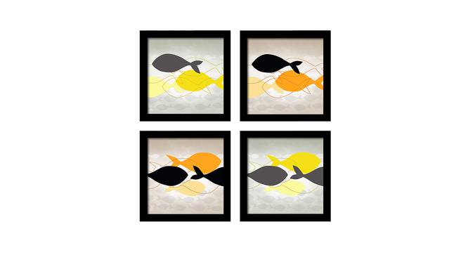 Cleo Wall Art Set of 4 (Yellow) by Urban Ladder - Front View Design 1 - 420312