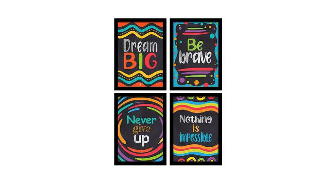 Iman Wall Art Set of 4 (Black) by Urban Ladder - Front View Design 1 - 420352