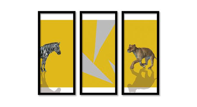 Pearl Wall Art Set of 3 (Yellow) by Urban Ladder - Front View Design 1 - 420472
