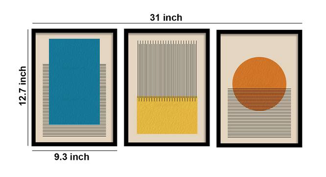 Wade Wall Art Set of 3 (White) by Urban Ladder - Design 1 Dimension - 420477