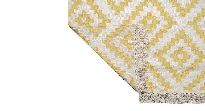 Lorianne Dhurrie (Yellow, 157 x 236 cm  (62 x 93") Carpet Size) by Urban Ladder - Design 1 Side View - 420672