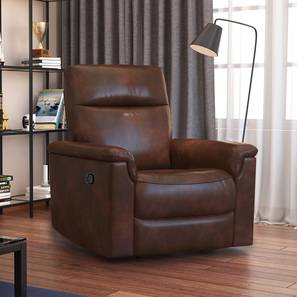 Recliners Design Barnes Leatherette One Seater Manual Recliner in Tuscan Brown Colour