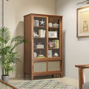 Crockery Unit Design Fujiwara Bookshelf/Display Cabinet (75-book capacity) (Amber Walnut Finish)