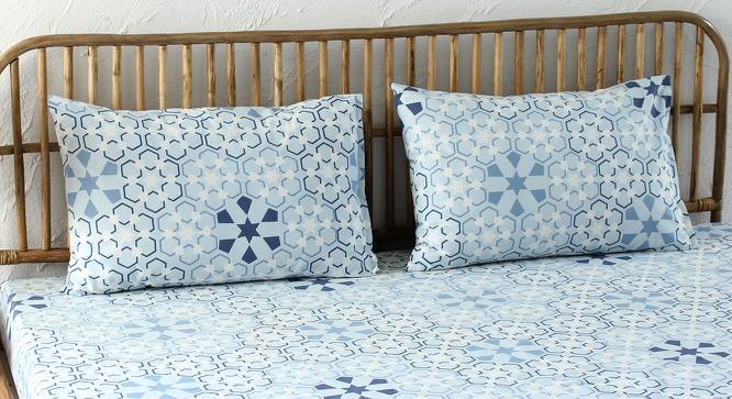 Alfre Bedsheet Set (Blue, Single Size, Regular Bedsheet Type) by Urban Ladder - Front View Design 1 - 420841
