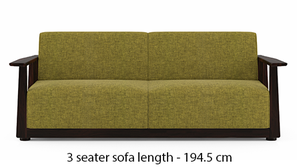 Serra Wooden Sofa - Mahogany Finish (Green Olivia)