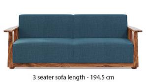 Serra Wooden Sofa - Teak Finish (Colonial Blue)