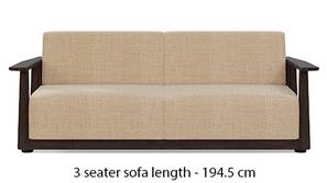 Serra Wooden Sofa - Mahogany Finish (Sandshell Beige)