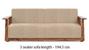 Serra Wooden Sofa - Teak Finish (Sandshell Beige)