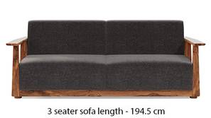 Serra Wooden Sofa - Teak Finish (Smoke Grey)