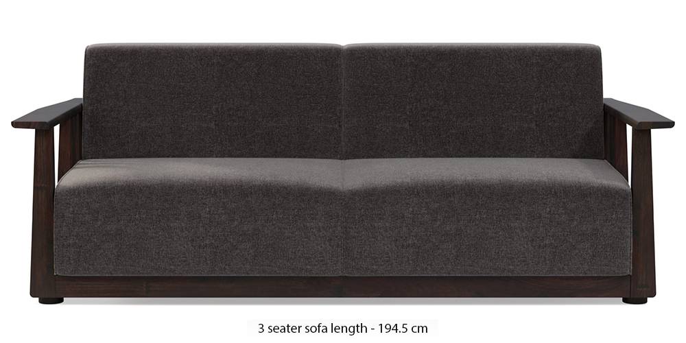 Serra Wooden Sofa - Mahogany Finish (Smoke Grey) (2-seater Custom Set - Sofas, None Standard Set - Sofas, Smoke Grey, Fabric Sofa Material, Regular Sofa Size, Regular Sofa Type) by Urban Ladder - - 420894