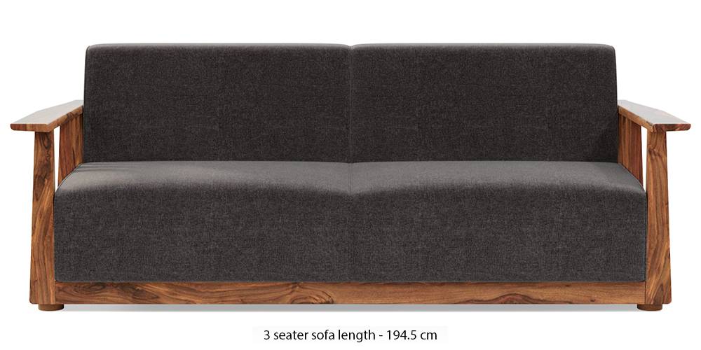Serra Wooden Sofa - Teak Finish (Smoke Grey) (3-seater Custom Set - Sofas, None Standard Set - Sofas, Smoke Grey, Fabric Sofa Material, Regular Sofa Size, Regular Sofa Type) by Urban Ladder - - 420895