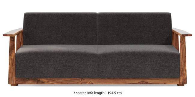 Serra Wooden Sofa - Teak Finish (Smoke Grey) (3-seater Custom Set - Sofas, None Standard Set - Sofas, Smoke Grey, Fabric Sofa Material, Regular Sofa Size, Regular Sofa Type)