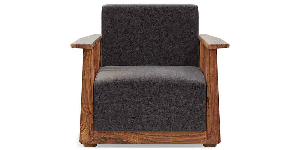 Serra Wooden Sofa - Teak Finish (Smoke Grey) (3-seater Custom Set - Sofas, None Standard Set - Sofas, Smoke Grey, Fabric Sofa Material, Regular Sofa Size, Regular Sofa Type) by Urban Ladder - - 420935