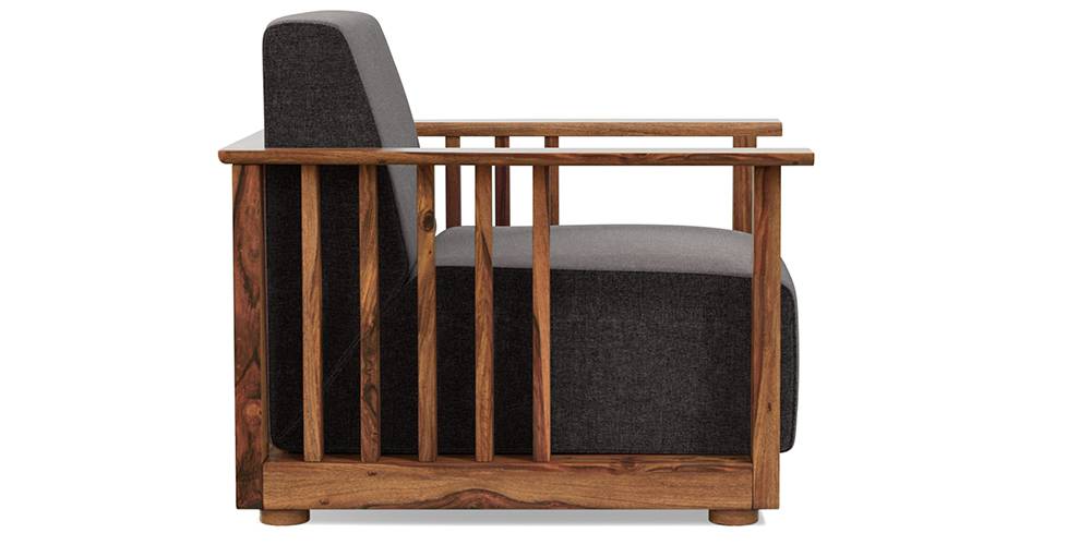 Serra Wooden Sofa - Teak Finish (Smoke Grey) (3-seater Custom Set - Sofas, None Standard Set - Sofas, Smoke Grey, Fabric Sofa Material, Regular Sofa Size, Regular Sofa Type) by Urban Ladder - - 420950