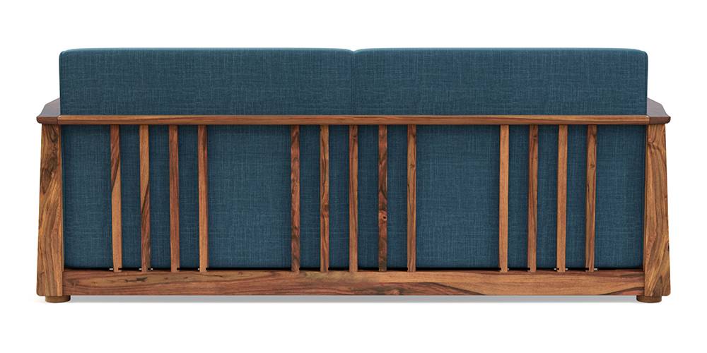 Serra Wooden Sofa - Teak Finish (Colonial Blue) by Urban Ladder - - 