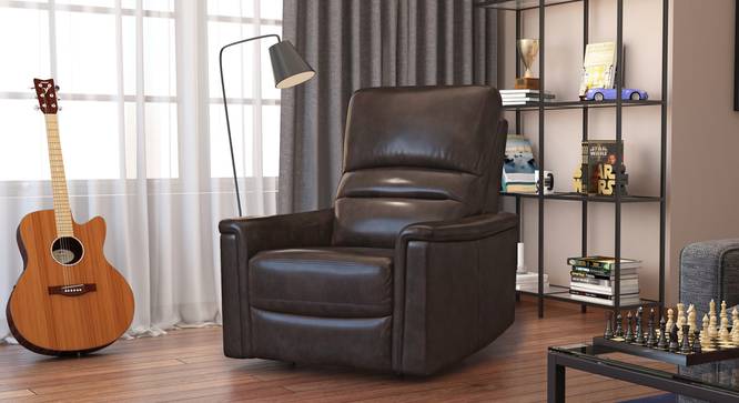 Laurence Motorized Recliner (One Seater, Powdered Cocoa Brown) by Urban Ladder - Full View Design 1 - 421098