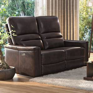 Motorized Recliners Design Laurence Leatherette Two Seater Motorized Recliner in Powdered Cocoa Brown Colour