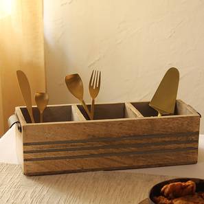 Dining Furniture In Mangalore Design Rambha Cutlery Storage Box (Natural & White)