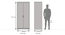 Hilton 2 Door Wardrobe (With Mirror, Without Drawer Configuration, Spiced Acacia Finish, With Lock, 5.95 Feet Height) by Urban Ladder - Dimension Design 1 - 