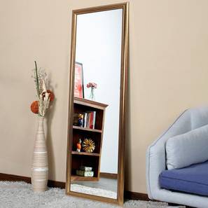 Full Length Mirror Design Parsons Engineered Wood Dressing Table in Golden Finish