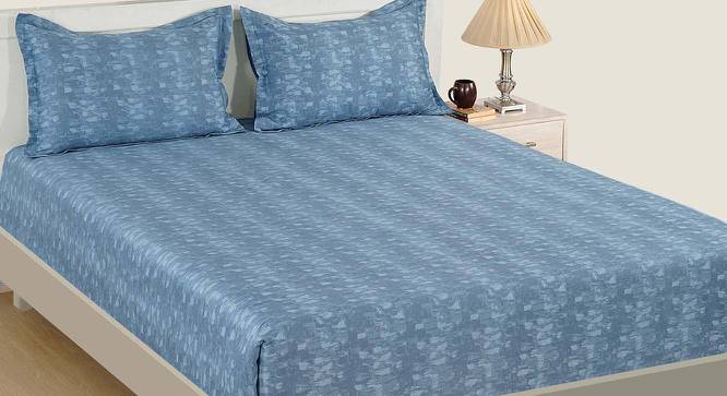 Maverick Bedsheet Set (Blue, King Size) by Urban Ladder - Front View Design 1 - 421429